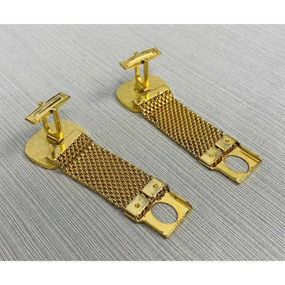 Double Egyptian Pharaoh‎ Wrap Around Yellow Gold Plated Cuff Links - Picture 6 of 7